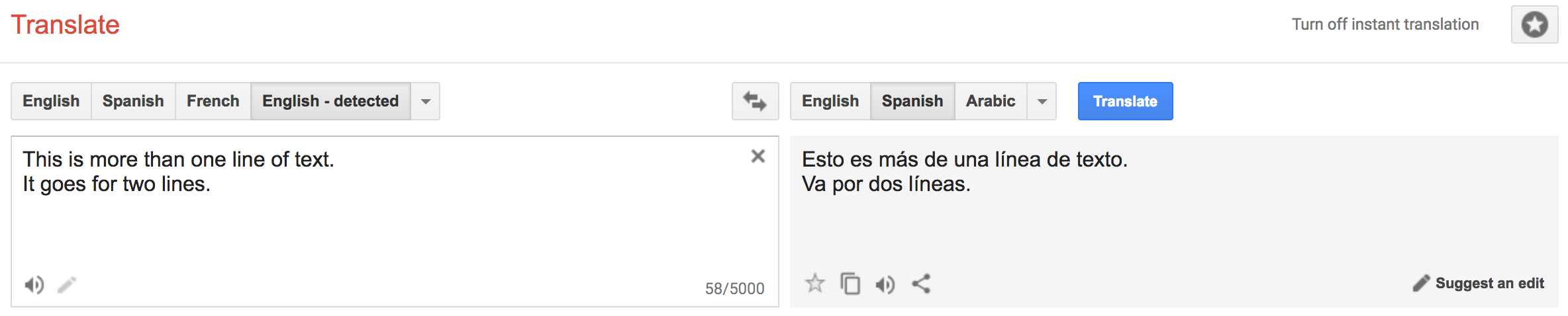 Google Translate with textarea